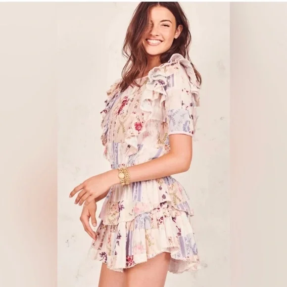 LoveShackFancy Natasha Dress Multi Patchwork - Picture 1 of 9